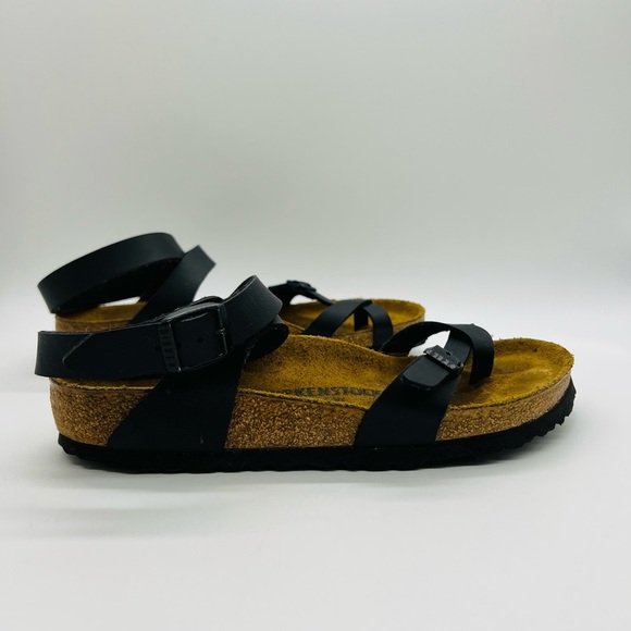 Birkenstock Women's Black and Tan Sandals Size 39 - Picture 8 of 15